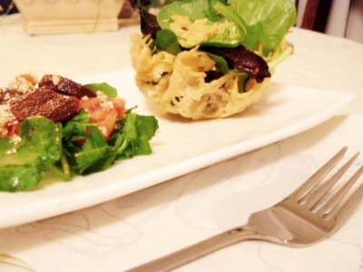 parmesan basket and beet salad