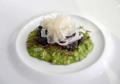 Snail Porridge, Jabugo Ham, Shaved Fennel